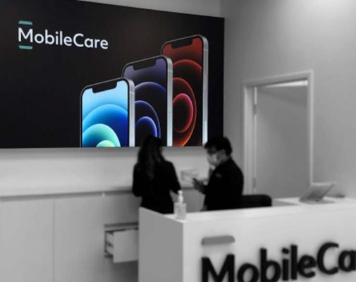Mobile Care Canada Lit 4 inch SEG Indoor Retail Display