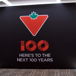 Canadian Tire 100 Year Celebration Fabric Wall at convention centre