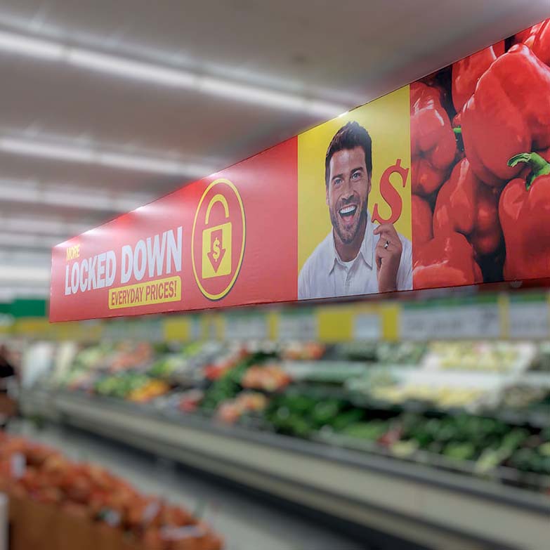 4 inch Printed Fabric Hanging Retail Display