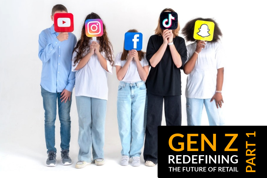 multiethnic group of teenagers holding tiktok, facebook, youtube, snapchat and instagram signs over their faces