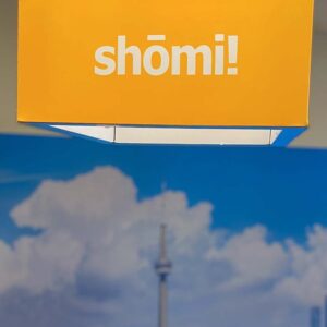 shomi! Custom Hanging Halo Square Retail Display