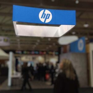 HP Custom Hanging Halo Square Retail Display